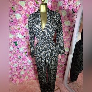 Fashion Nova Zebra Print Jumpsuit
